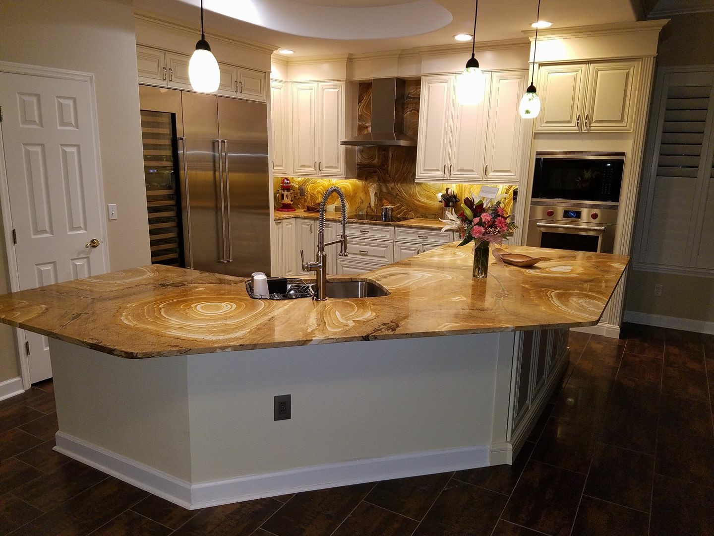 Family in the bathroom brushing teeth after build on your lot project completion